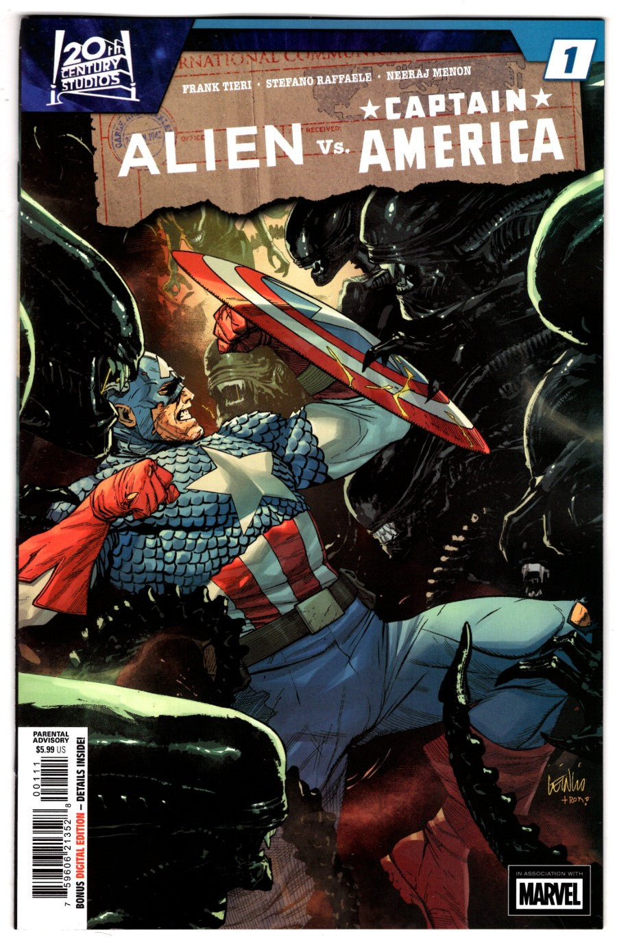 ALIEN VS CAPTAIN AMERICA #1 A MAIN COVER
