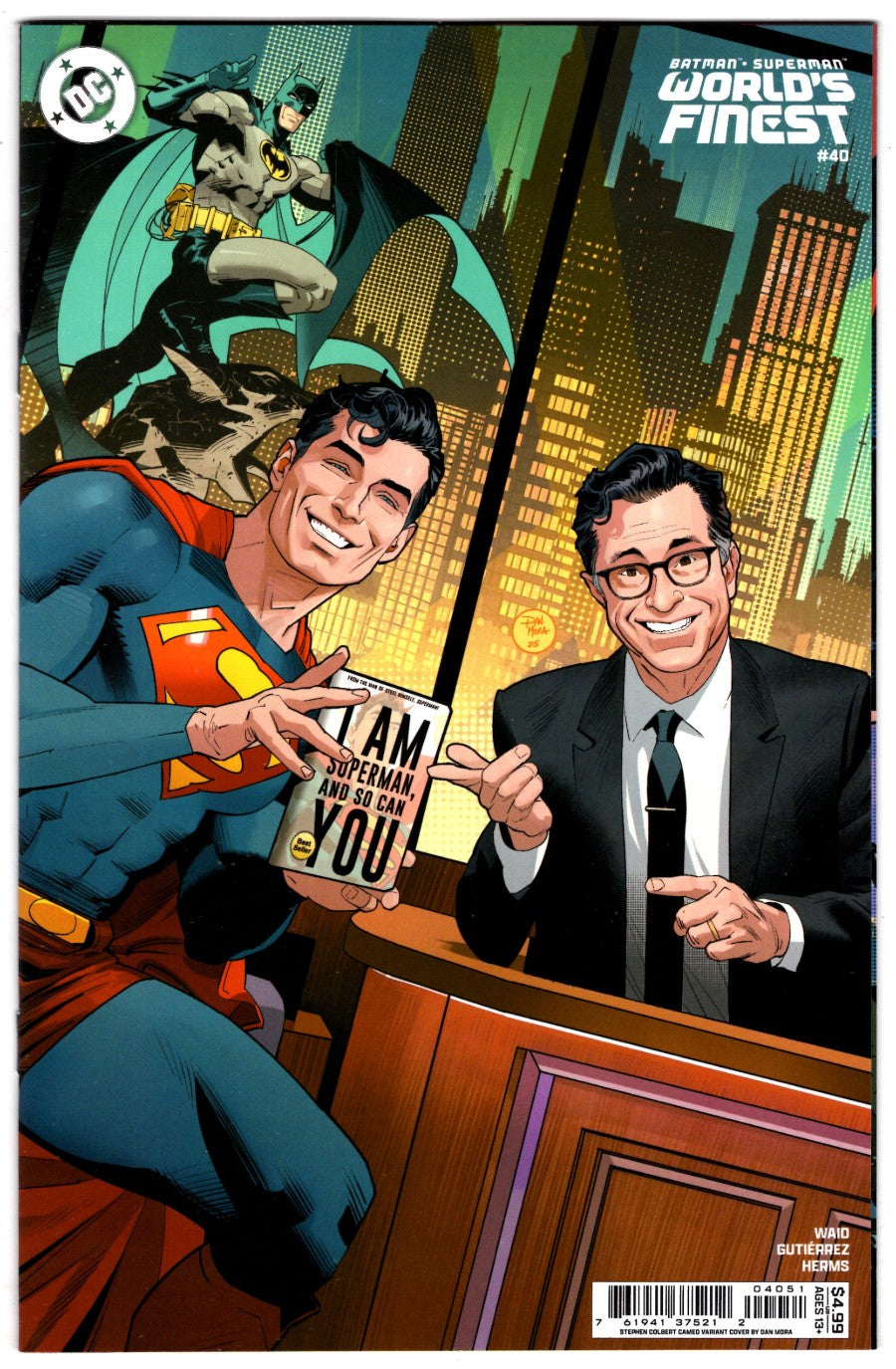 Batman Superman World's FInest #40 Stephen Colbert Cameo Variant Cover