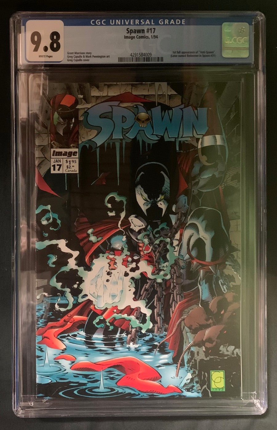 Spawn #17 CGC Graded 9.8 1st full appearance of Anti-Spawn