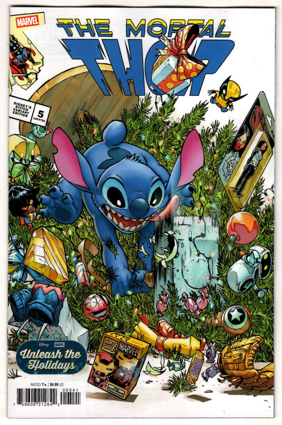 THOR #5 VARIANT HUMBERTO RAMOS DISNEY STITCH UNLEASH THE HOLIDAYS