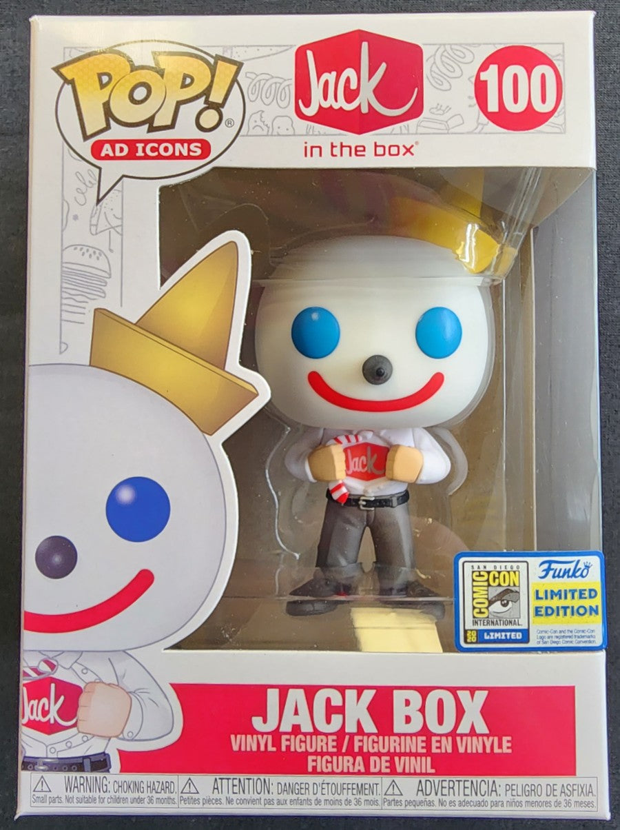 Pop Ad Icons #100 Jack in the Box Jack Box w/SDCC Sticker 3.75