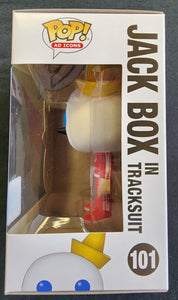 Pop Ad Icons #101 Jack in the Box Jack Box In Tracksuit w/Summer Virtual Funkon Sticker 3.75" Figure