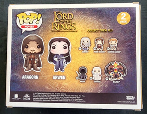 Pop Movies Lord of the Rings Aragorn & Arwen 2 Pack of 3.75" Figures w/2017 Summer Convention Sticker